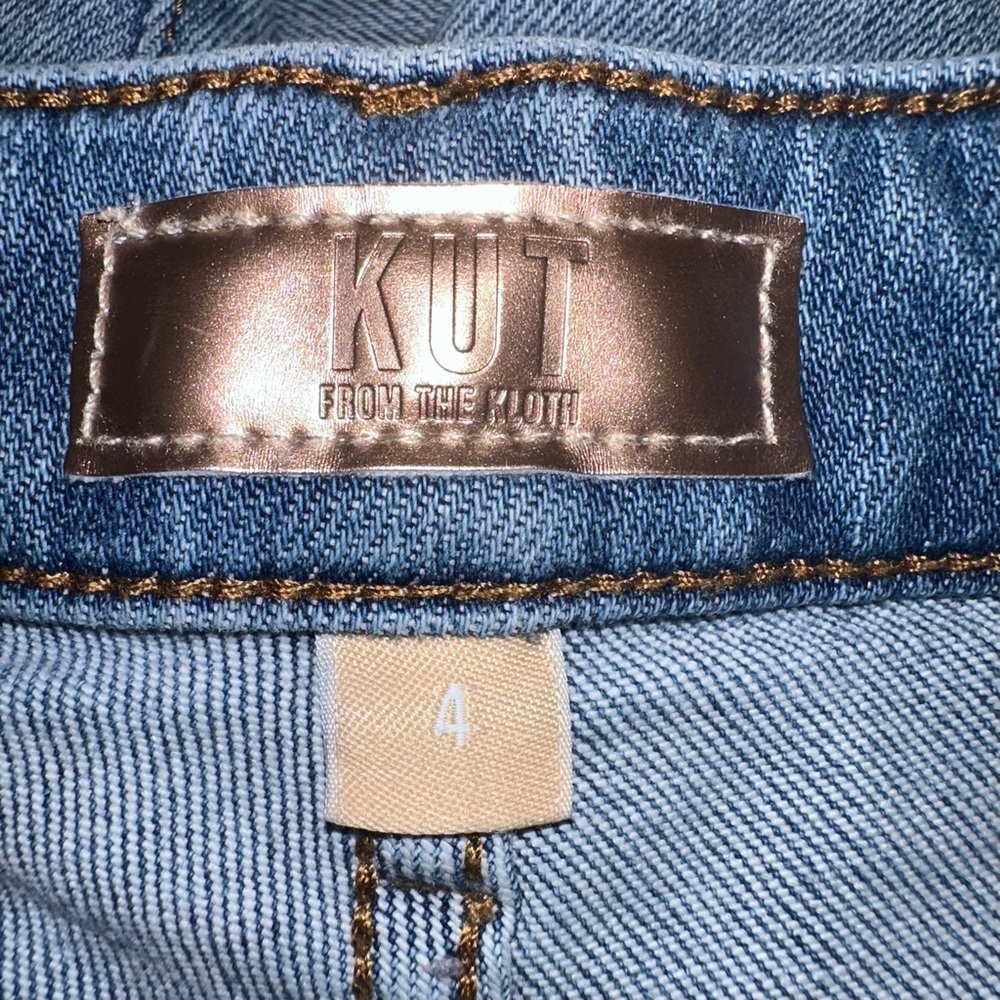 Kut From The Kloth Reese Ankle Straight Leg‎ Denim Raw Hem Jeans Women’s Size 4 - Picture 3 of 9